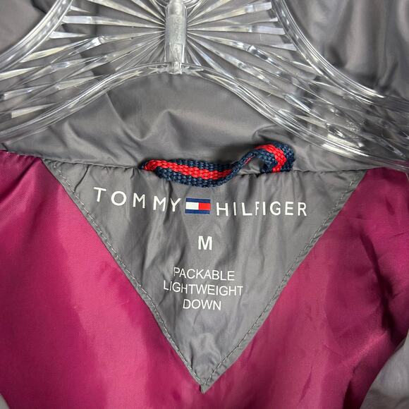 Tommy Hilfiger Women's Packable Down Puffer Jacket Size Medium Gray Insulated - Picture 3 of 7